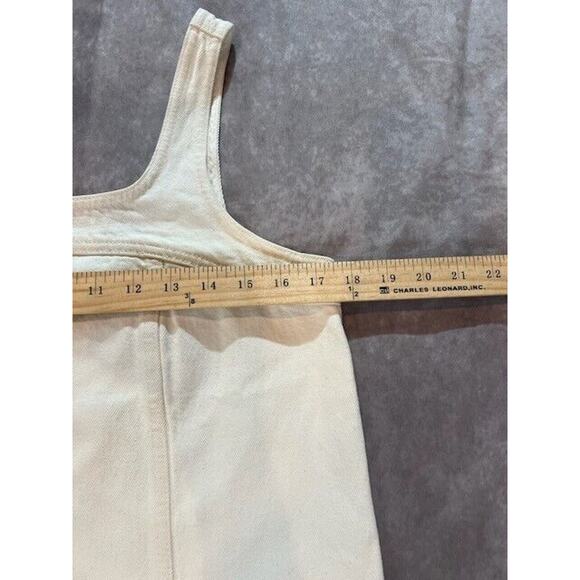 Madewell Womens Denim A-Line Mini Dress Sleeveless Square Neck Cream Size 6 NWT - Picture 6 of 9